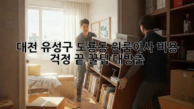 대전 유성구 도룡동 원룸이사, 비용 걱정 끝! 꿀팁 대방출!
