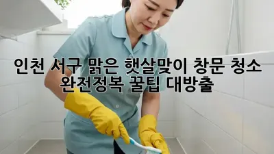 ✨인천 서구✨ 맑은 햇살맞이🌞 창문 청소 완전정복! 꿀팁 대방출!